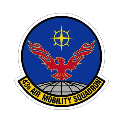 43 Air Mobility Squadron AMC (U.S. Air Force) STICKER Vinyl Kiss-Cut Decal 3 Inch White - The Sticker Space