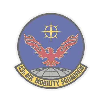 43 Air Mobility Squadron AMC (U.S. Air Force) STICKER Vinyl Kiss-Cut Decal 4 Inch Transparent - The Sticker Space