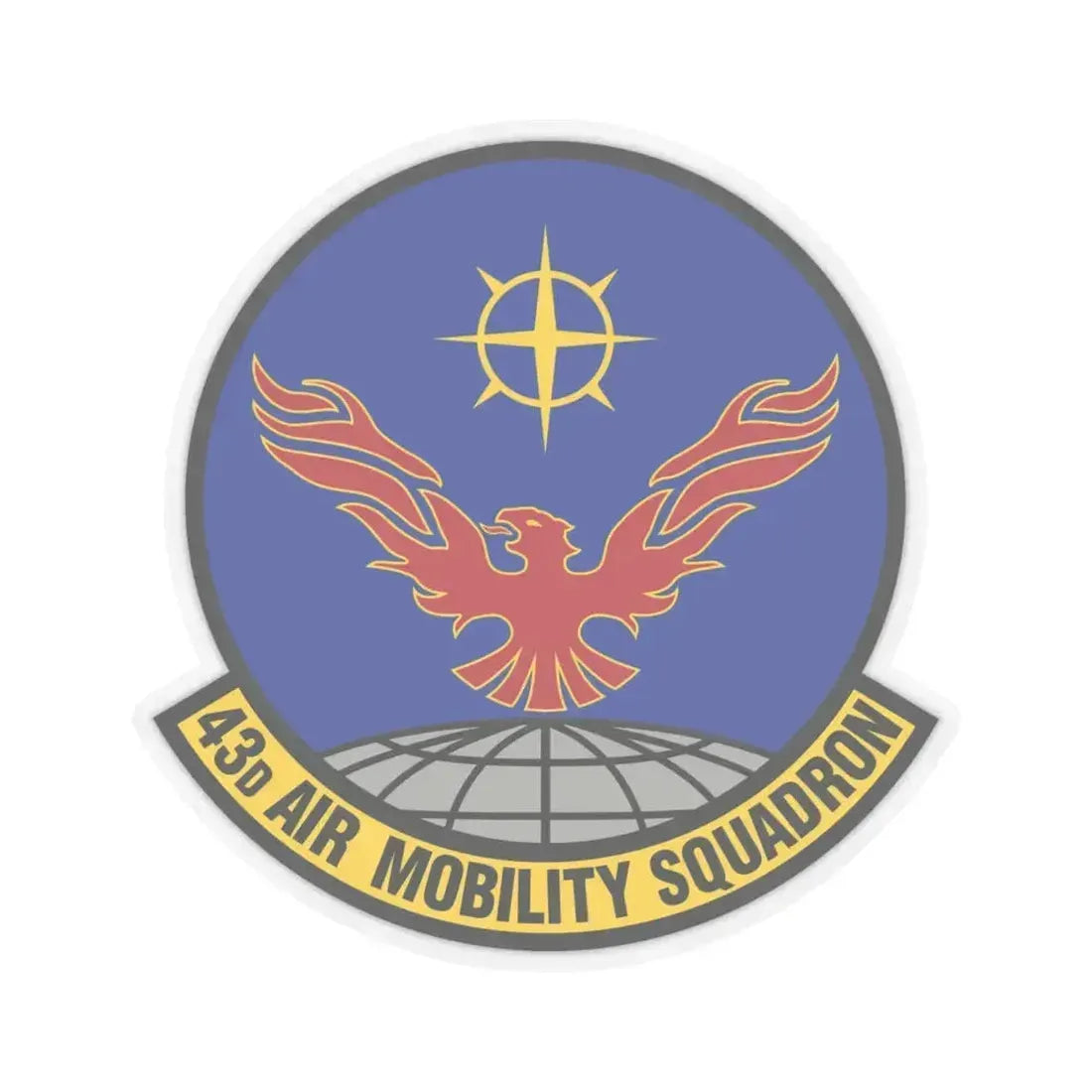 43 Air Mobility Squadron AMC (U.S. Air Force) STICKER Vinyl Kiss-Cut Decal 6 Inch Transparent - The Sticker Space