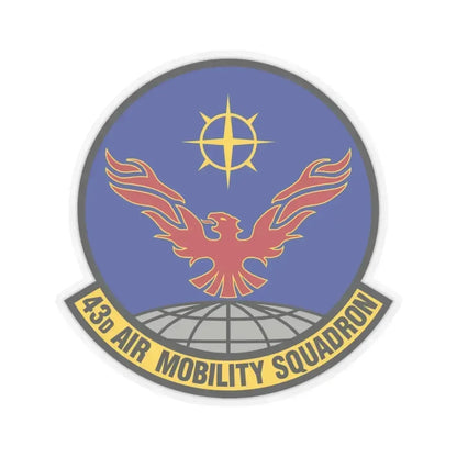 43 Air Mobility Squadron AMC (U.S. Air Force) STICKER Vinyl Kiss-Cut Decal 6 Inch Transparent - The Sticker Space