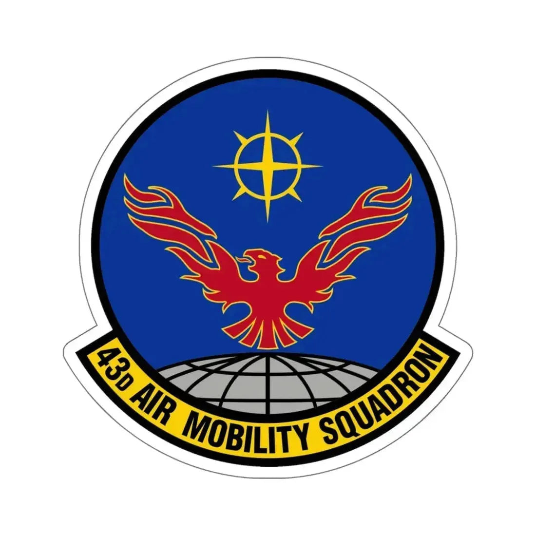 43 Air Mobility Squadron AMC (U.S. Air Force) STICKER Vinyl Kiss-Cut Decal 6 Inch White - The Sticker Space