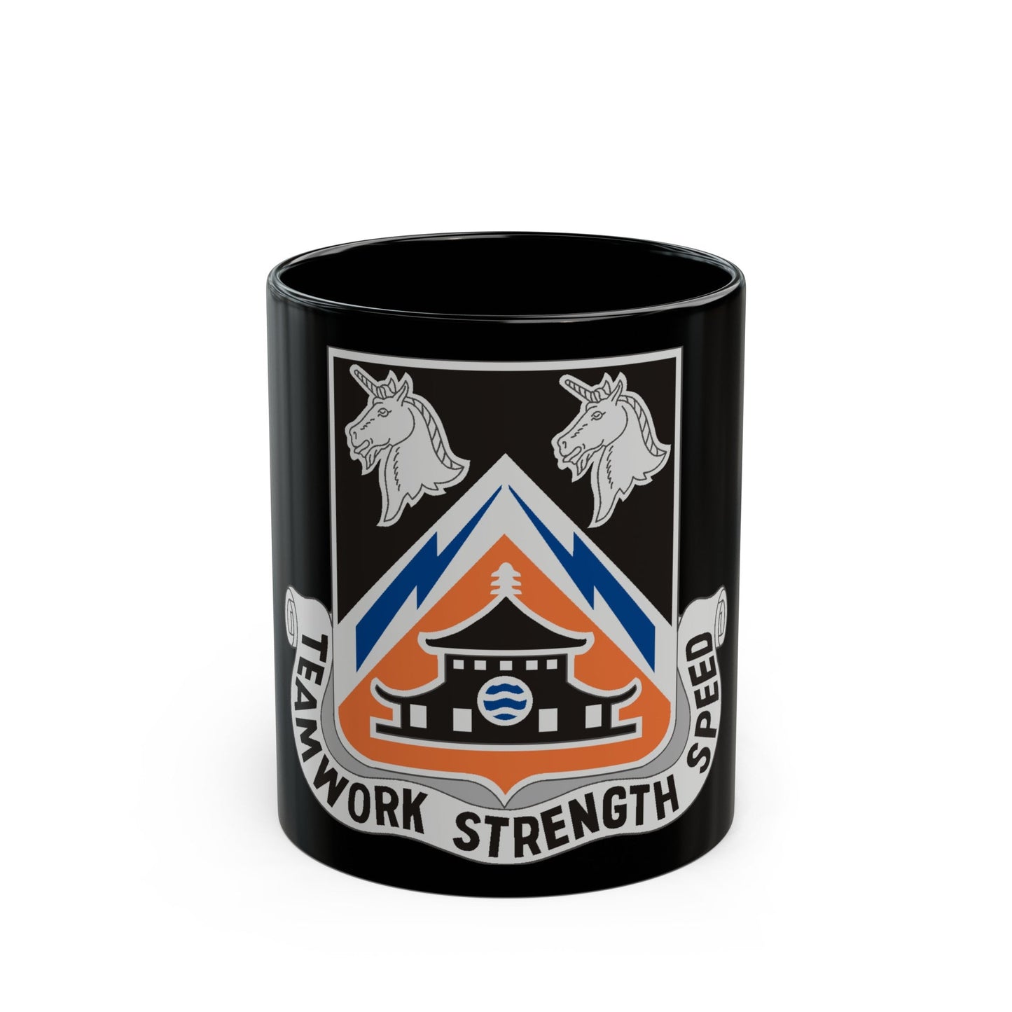 43 Signal Battalion (U.S. Army) Black Coffee Mug-11oz-The Sticker Space