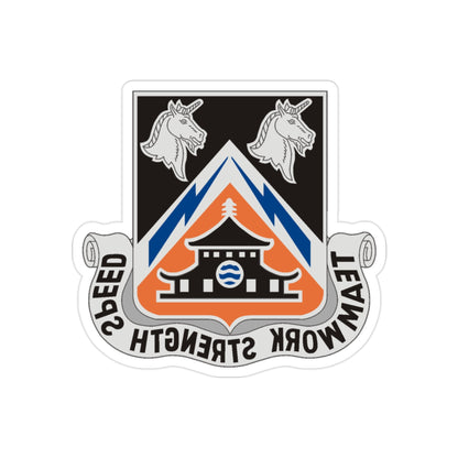 43 Signal Battalion (U.S. Army) REVERSE PRINT Transparent STICKER-2" × 2"-The Sticker Space