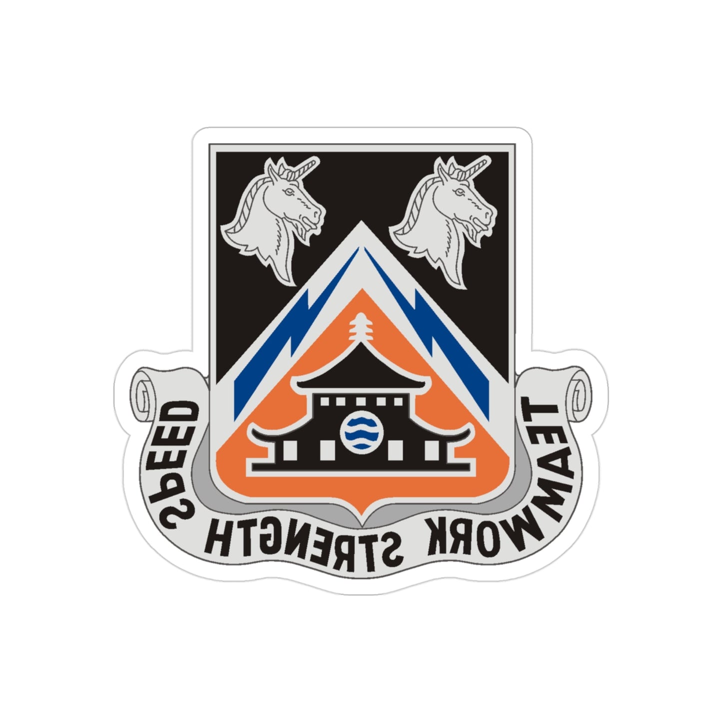 43 Signal Battalion (U.S. Army) REVERSE PRINT Transparent STICKER-3" × 3"-The Sticker Space