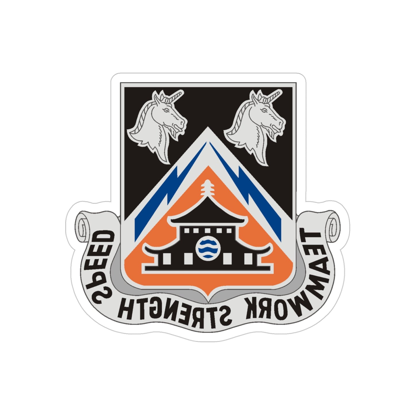 43 Signal Battalion (U.S. Army) REVERSE PRINT Transparent STICKER-4" × 4"-The Sticker Space