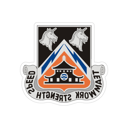 43 Signal Battalion (U.S. Army) REVERSE PRINT Transparent STICKER-6" × 6"-The Sticker Space