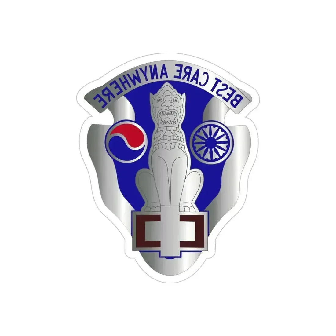 43 Surgical Hospital (U.S. Army) REVERSE PRINT Transparent Die-Cut STICKER 6 Inch Die-Cut Transparent - The Sticker Space