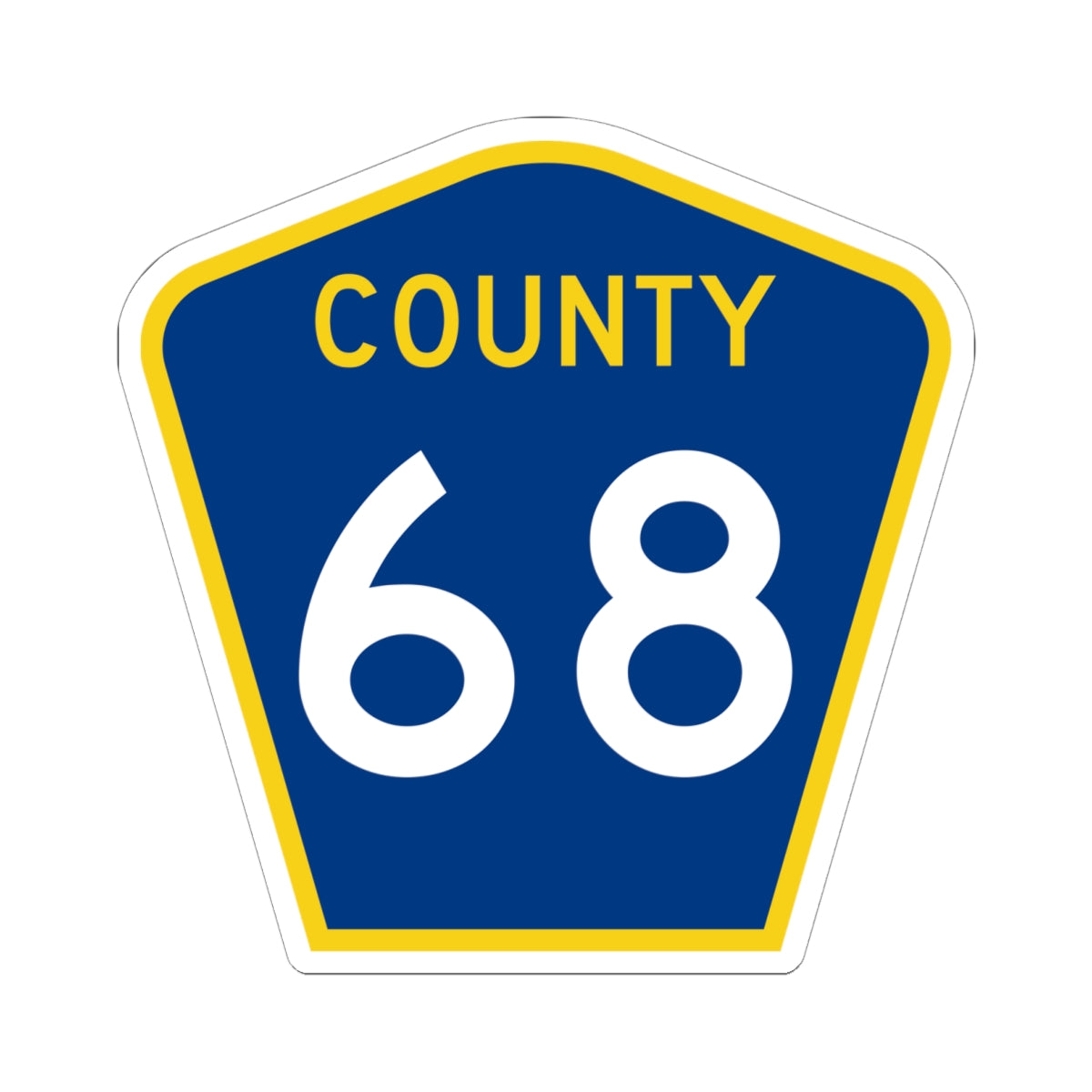 County 68 MN (Minnesota) (Road Sign) STICKER Vinyl Kiss-Cut Decal