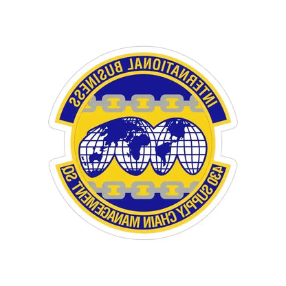 430th Supply Chain Management Squadron (U.S. Air Force) REVERSE PRINT Transparent Die-Cut STICKER 4 Inch Die-Cut Transparent - The Sticker Space