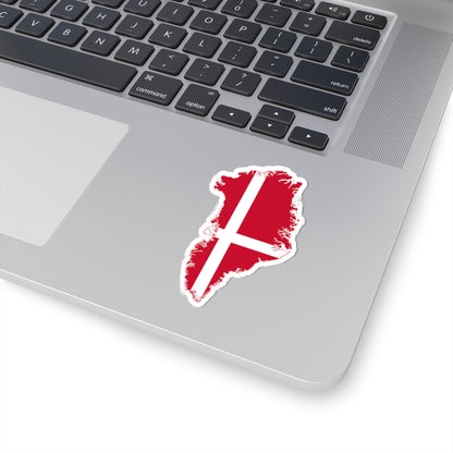 Flag map of Greenland Denmark (Denmark) STICKER Vinyl Kiss-Cut Decal