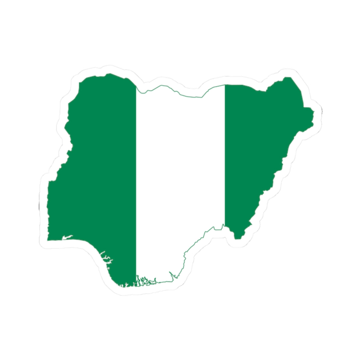 Flag map of Nigeria (Niger) STICKER Vinyl Kiss-Cut Decal