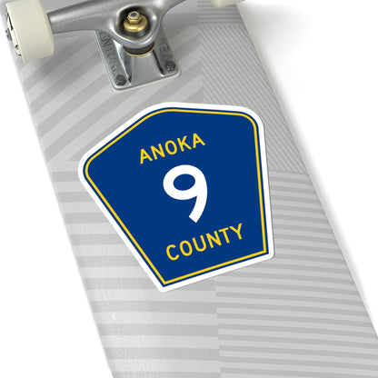 Anoka County 9 (Minnesota) (Road Sign) STICKER Vinyl Kiss-Cut Decal