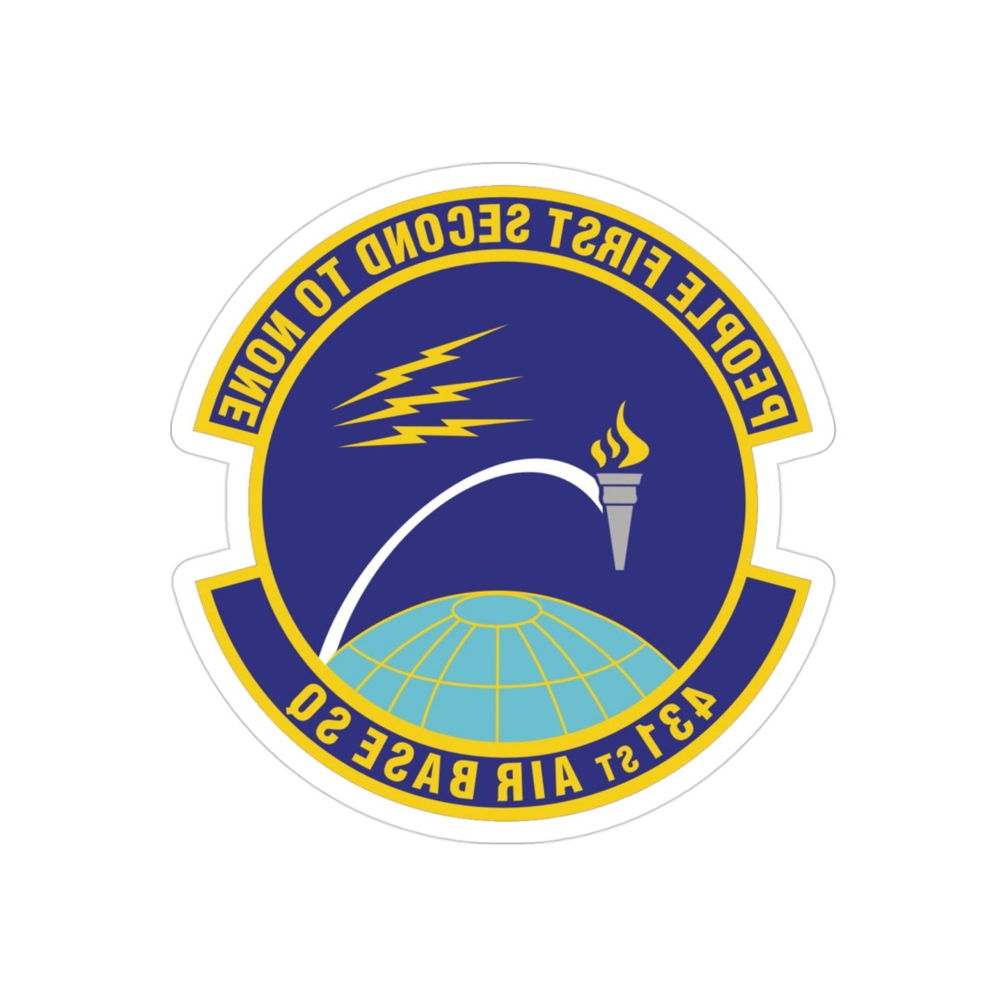 431st Air Base Squadron (U.S. Air Force) REVERSE PRINT Transparent STICKER-3" × 3"-The Sticker Space