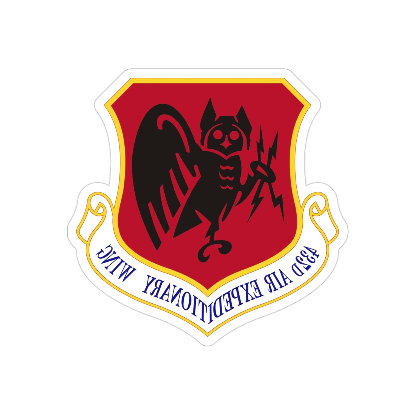 432d Air Expeditionary Wing (U.S. Air Force) REVERSE PRINT Transparent STICKER-3" × 3"-The Sticker Space