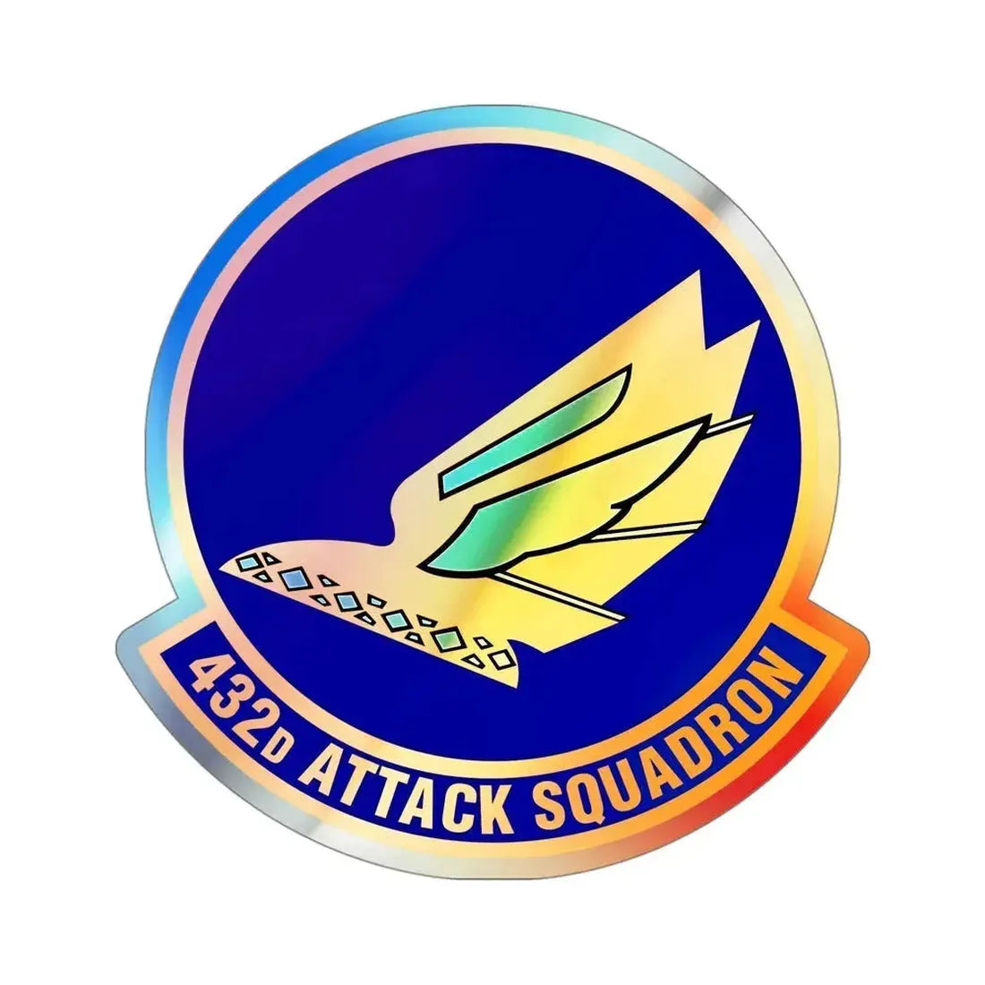432d Attack Squadron (U.S. Air Force) Holographic STICKER Die-Cut Vinyl Decal 4 Inch Holographic - The Sticker Space
