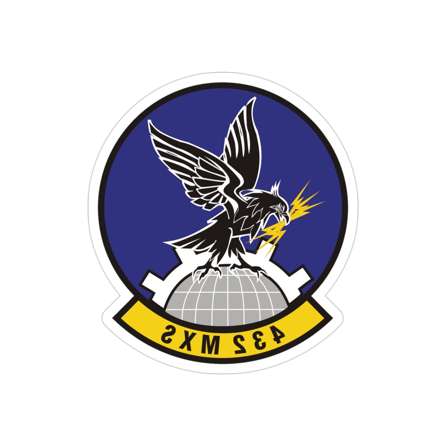 432d Maintenance Squadron (U.S. Air Force) REVERSE PRINT Transparent STICKER-3" × 3"-The Sticker Space