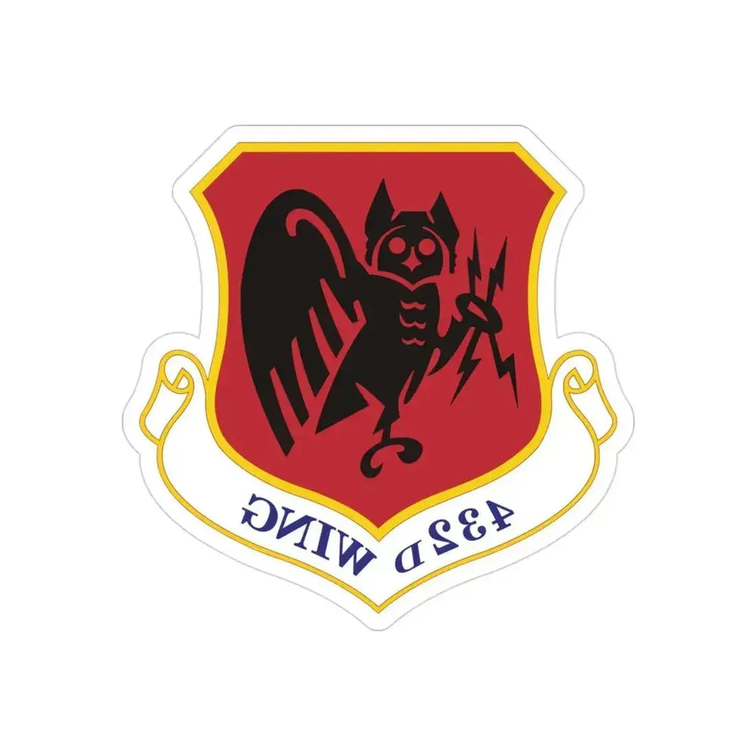 432d Wing (U.S. Air Force) REVERSE PRINT Transparent Die-Cut STICKER 3 Inch Die-Cut Transparent - The Sticker Space
