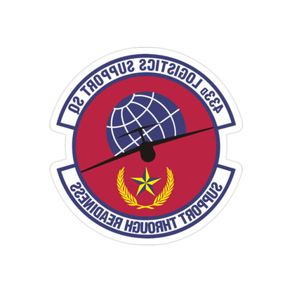 433d Logistics Support Squadron (U.S. Air Force) REVERSE PRINT Transparent STICKER-2" × 2"-The Sticker Space