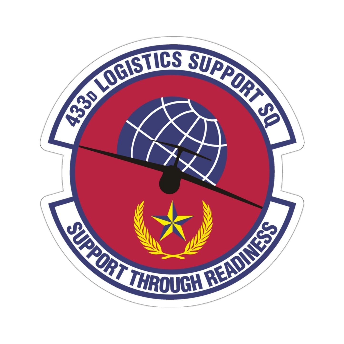 433d Logistics Support Squadron (U.S. Air Force) STICKER Vinyl Die-Cut Decal-3 Inch-The Sticker Space