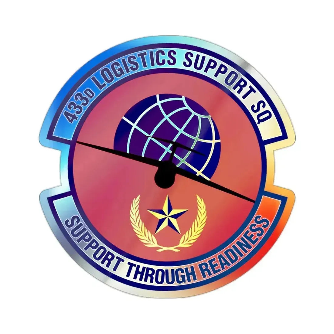 433d Logistics Support Squadron (U.S. Air Force) Holographic STICKER Die-Cut Vinyl Decal 2 Inch Holographic - The Sticker Space