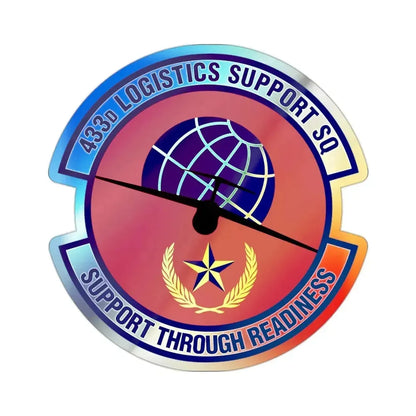 433d Logistics Support Squadron (U.S. Air Force) Holographic STICKER Die-Cut Vinyl Decal 2 Inch Holographic - The Sticker Space