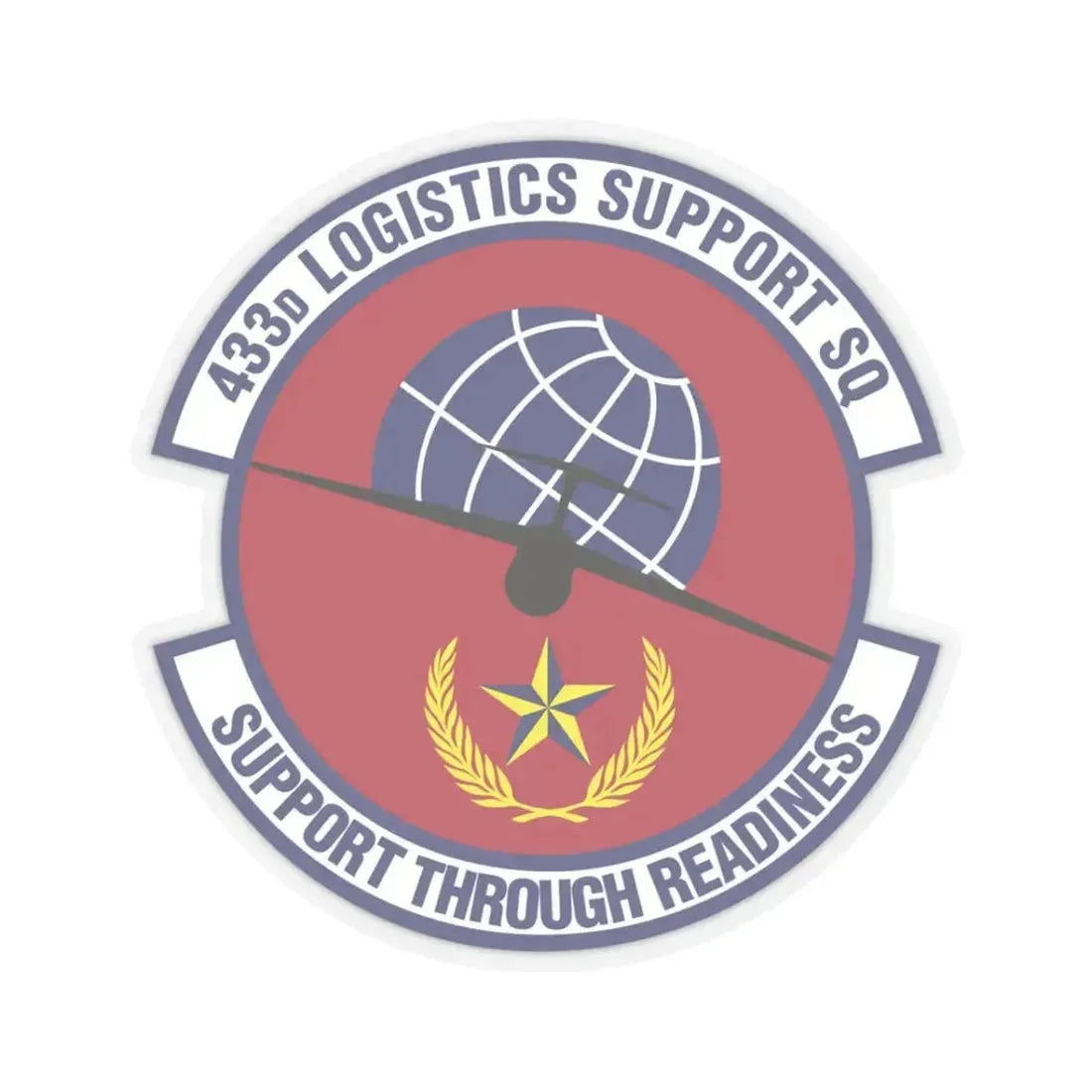433d Logistics Support Squadron (U.S. Air Force) STICKER Vinyl Kiss-Cut Decal 3 Inch Transparent - The Sticker Space