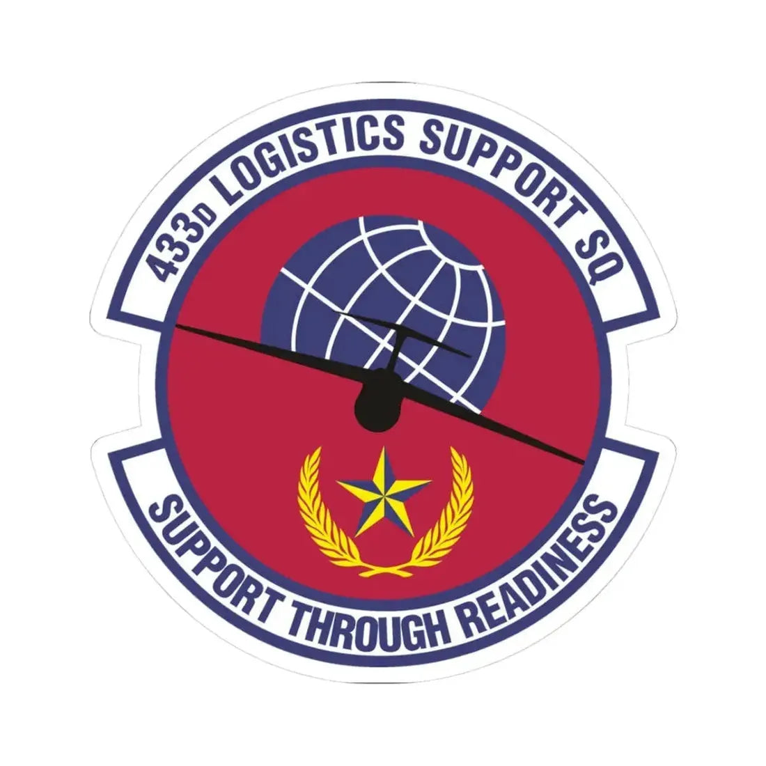 433d Logistics Support Squadron (U.S. Air Force) STICKER Vinyl Kiss-Cut Decal 3 Inch White - The Sticker Space