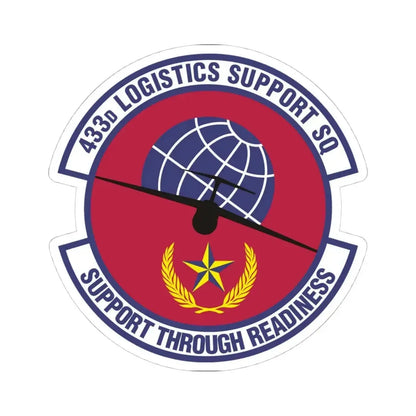 433d Logistics Support Squadron (U.S. Air Force) STICKER Vinyl Kiss-Cut Decal 4 Inch White - The Sticker Space