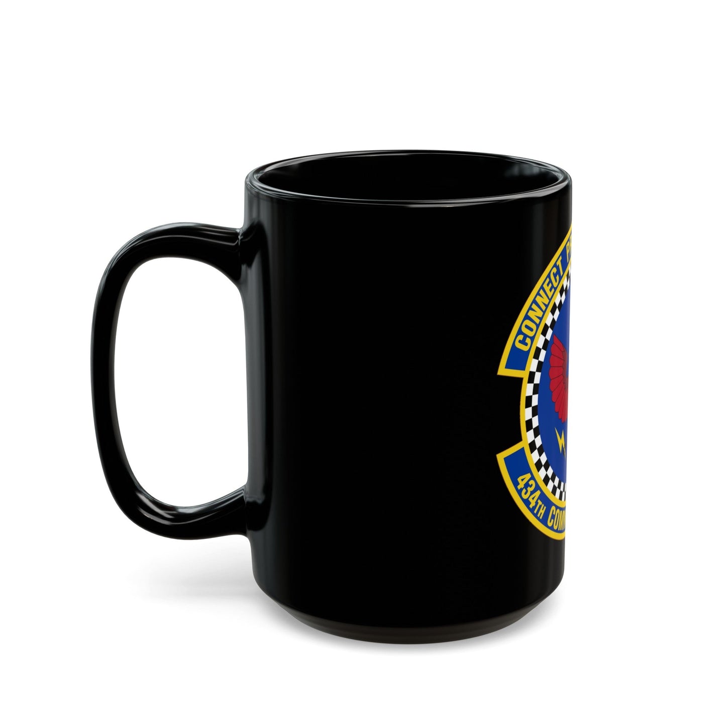 434 Communications Squadron AFRC (U.S. Air Force) Black Coffee Mug-The Sticker Space