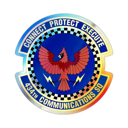 434 Communications Squadron AFRC (U.S. Air Force) Holographic STICKER Die-Cut Vinyl Decal 3 Inch Holographic - The Sticker Space