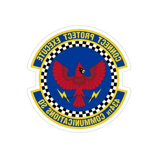 434 Communications Squadron AFRC (U.S. Air Force) REVERSE PRINT Transparent Die-Cut STICKER 6 Inch Die-Cut Transparent - The Sticker Space
