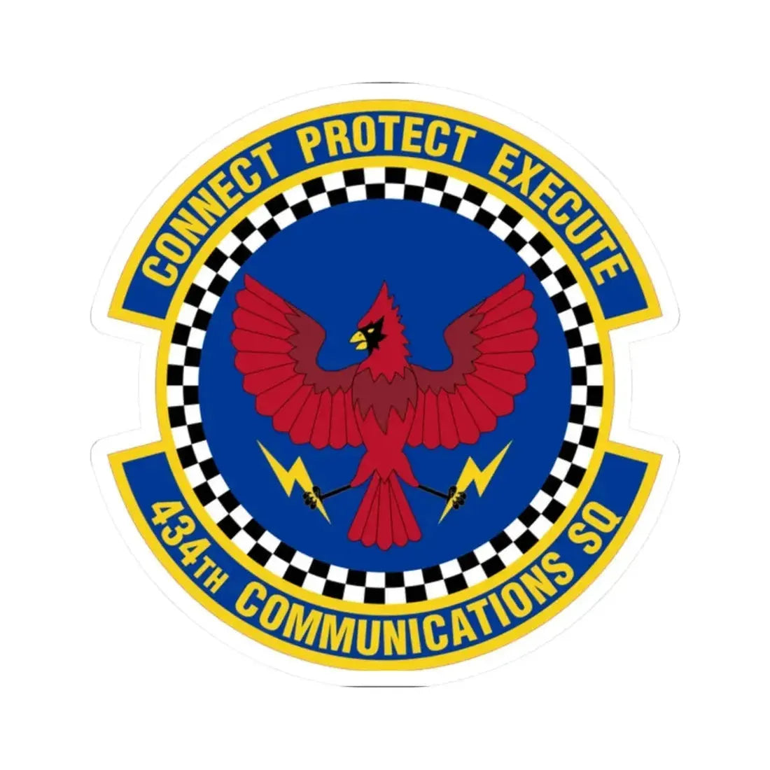 434 Communications Squadron AFRC (U.S. Air Force) STICKER Vinyl Kiss-Cut Decal 2 Inch White - The Sticker Space