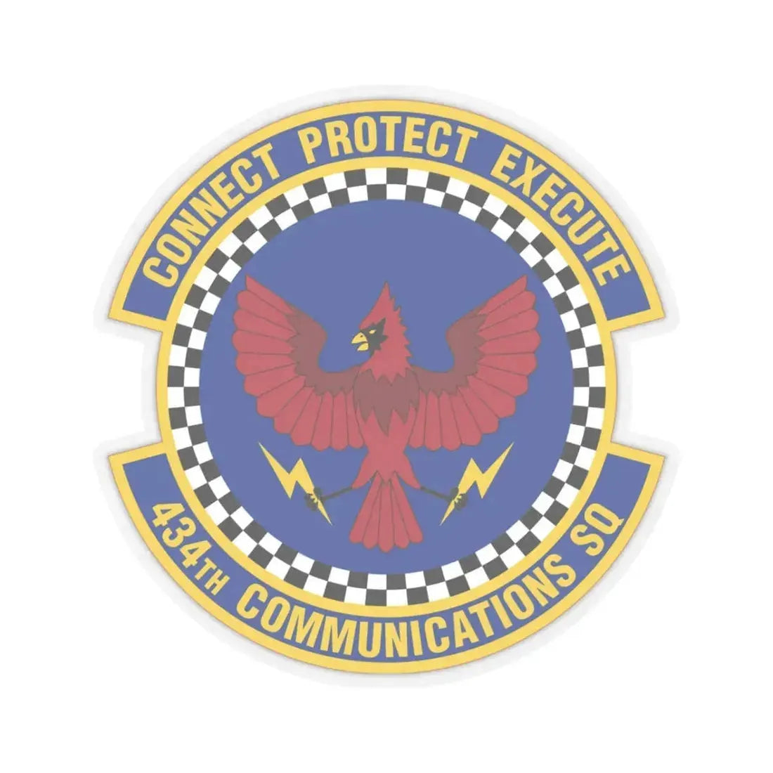 434 Communications Squadron AFRC (U.S. Air Force) STICKER Vinyl Kiss-Cut Decal 3 Inch Transparent - The Sticker Space