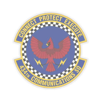 434 Communications Squadron AFRC (U.S. Air Force) STICKER Vinyl Kiss-Cut Decal 3 Inch Transparent - The Sticker Space