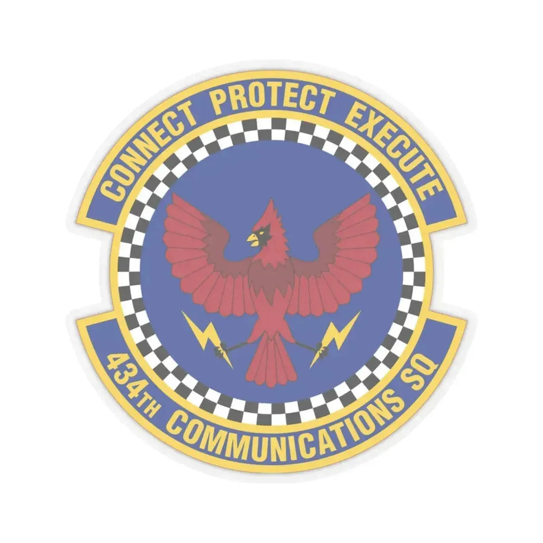 434 Communications Squadron AFRC (U.S. Air Force) STICKER Vinyl Kiss-Cut Decal 4 Inch Transparent - The Sticker Space
