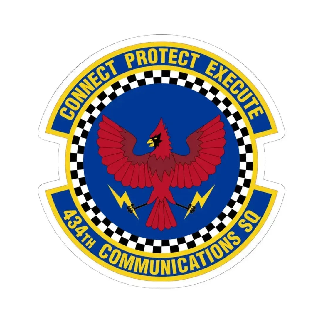 434 Communications Squadron AFRC (U.S. Air Force) STICKER Vinyl Kiss-Cut Decal 6 Inch White - The Sticker Space
