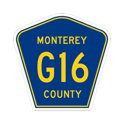 Monterey County G16 (California) (Road Sign) STICKER Vinyl Kiss-Cut Decal