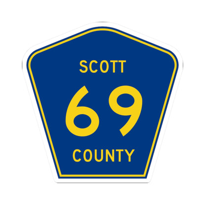 Scott County Route 69 MN (Minnesota) (Road Sign) STICKER Vinyl Kiss-Cut Decal