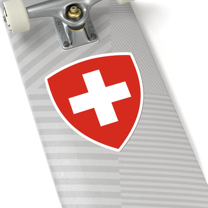 Swiss Federal CoA triangular (Switzerland) (Coat of Arms) STICKER Vinyl Kiss-Cut Decal