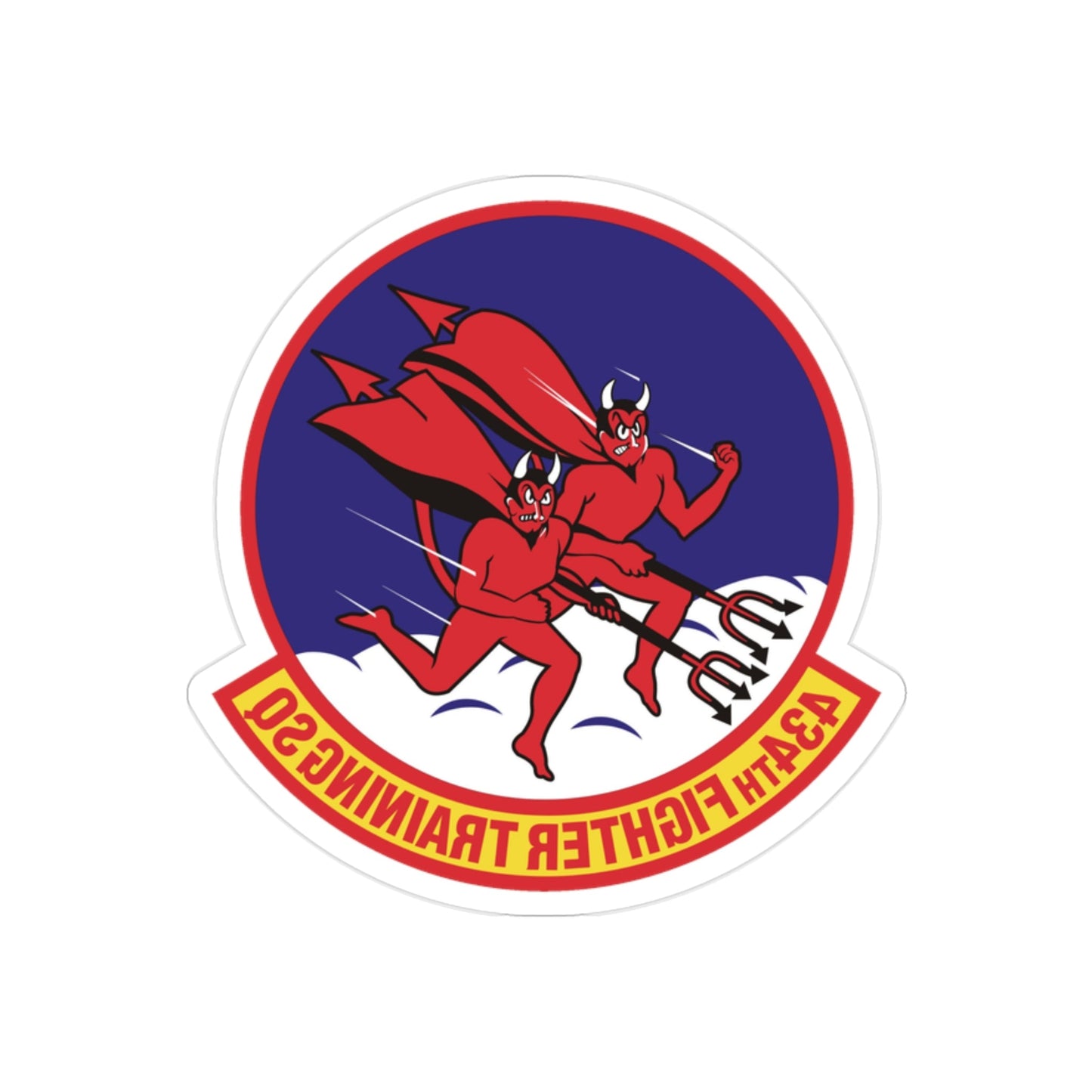 434th Fighter Training Squadron (U.S. Air Force) REVERSE PRINT Transparent STICKER-2" × 2"-The Sticker Space