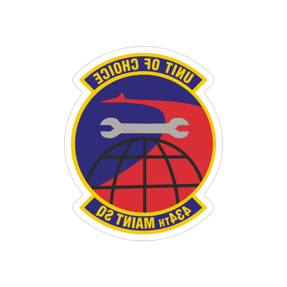 434th Maintenance Squadron (U.S. Air Force) REVERSE PRINT Transparent STICKER-3" × 3"-The Sticker Space