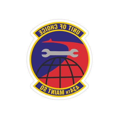 434th Maintenance Squadron (U.S. Air Force) REVERSE PRINT Transparent STICKER-4" × 4"-The Sticker Space