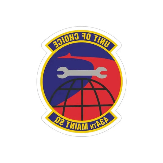 434th Maintenance Squadron (U.S. Air Force) REVERSE PRINT Transparent Die-Cut STICKER 6 Inch Die-Cut Transparent - The Sticker Space