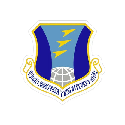 435 Contingency Response Group USAFE (U.S. Air Force) REVERSE PRINT Transparent Die-Cut STICKER 2 Inch Die-Cut Transparent - The Sticker Space