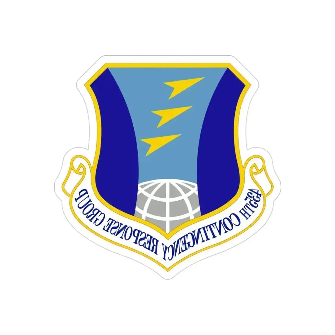 435 Contingency Response Group USAFE (U.S. Air Force) REVERSE PRINT Transparent Die-Cut STICKER 3 Inch Die-Cut Transparent - The Sticker Space