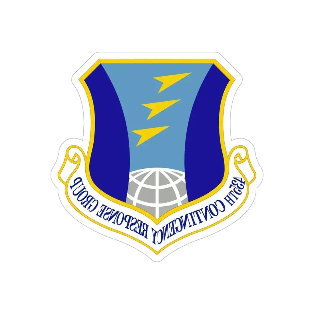 435 Contingency Response Group USAFE (U.S. Air Force) REVERSE PRINT Transparent Die-Cut STICKER 5 Inch Die-Cut Transparent - The Sticker Space
