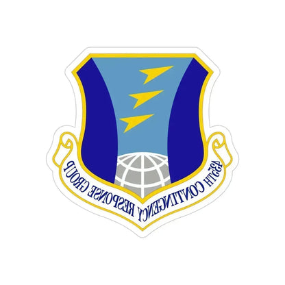 435 Contingency Response Group USAFE (U.S. Air Force) REVERSE PRINT Transparent Die-Cut STICKER 5 Inch Die-Cut Transparent - The Sticker Space