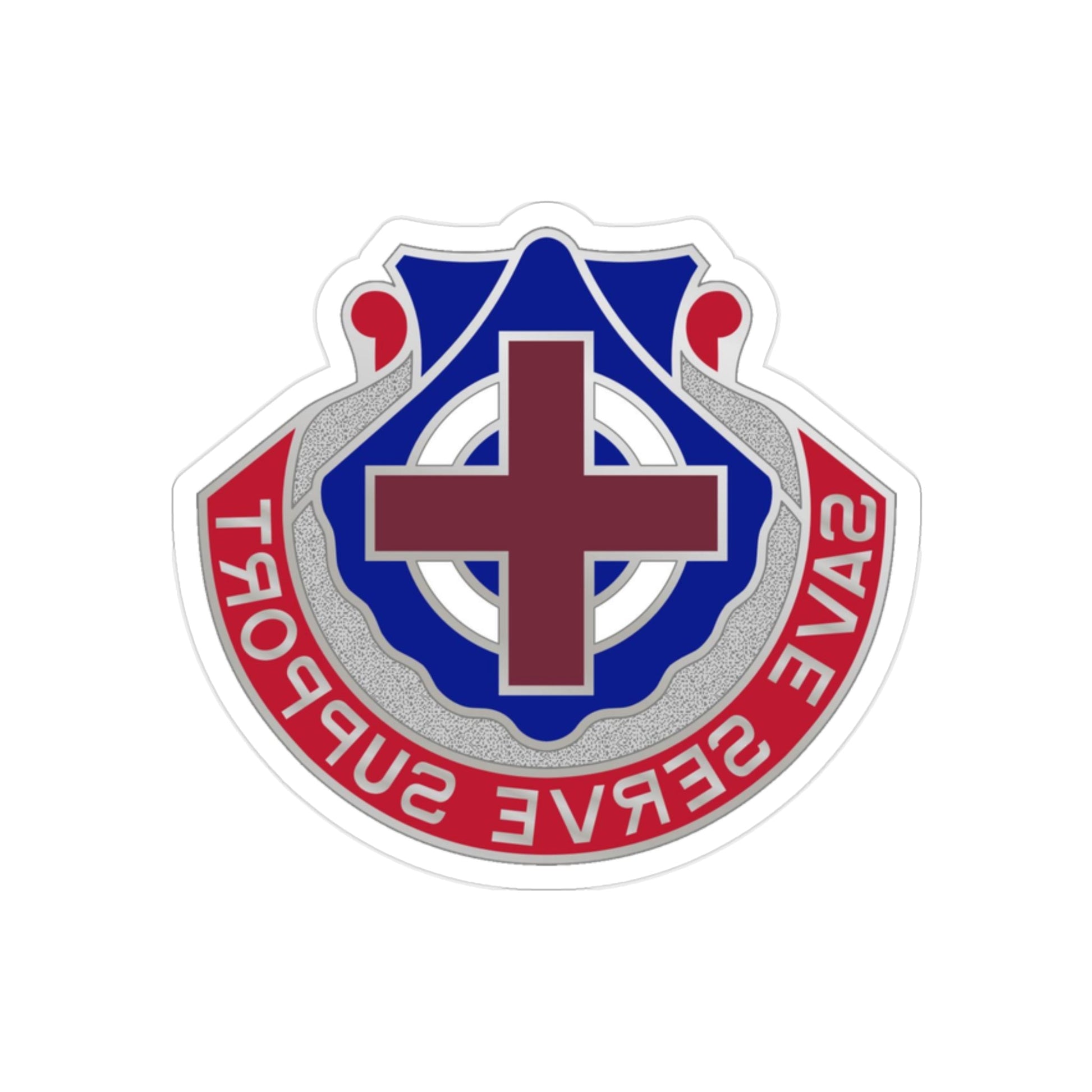 435 Medical Battalion (U.S. Army) REVERSE PRINT Transparent STICKER-2" × 2"-The Sticker Space