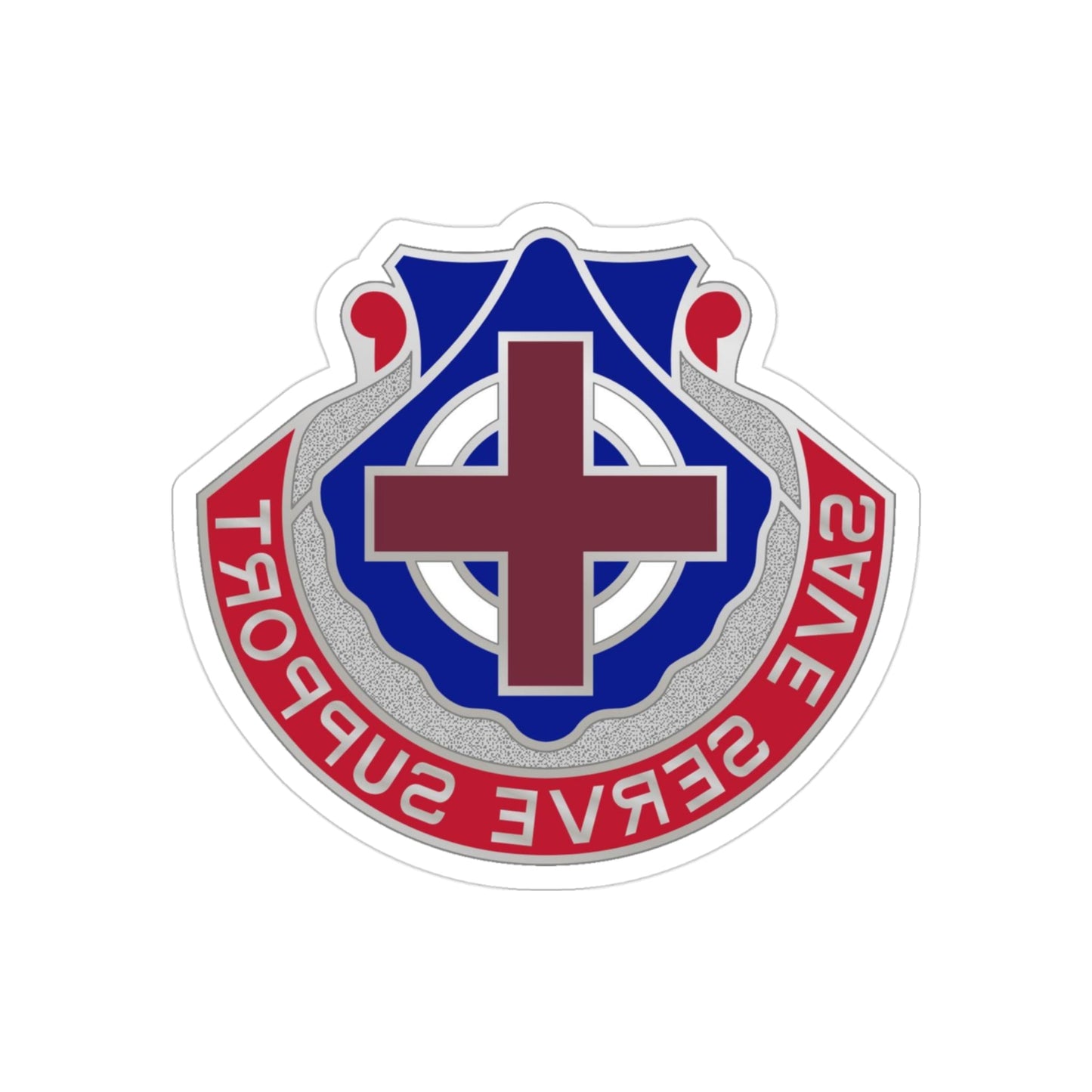 435 Medical Battalion (U.S. Army) REVERSE PRINT Transparent STICKER-3" × 3"-The Sticker Space