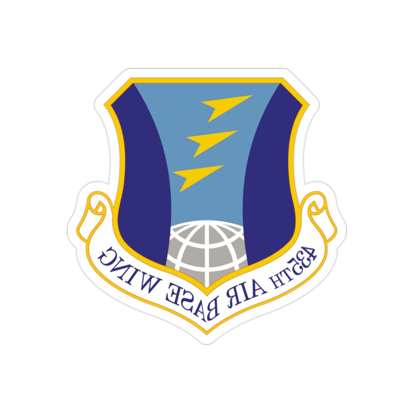 435th Air Base Wing (U.S. Air Force) REVERSE PRINT Transparent STICKER-2" × 2"-The Sticker Space